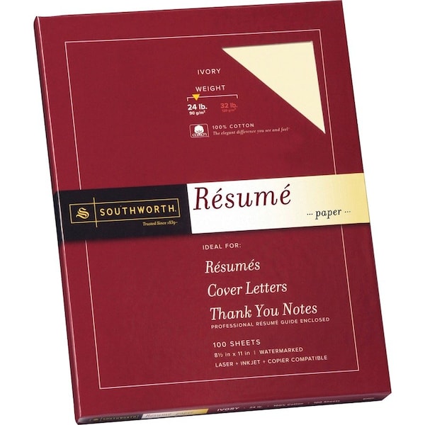 Paper, Resume, 100%Ctn, 24#, Iy Pk
